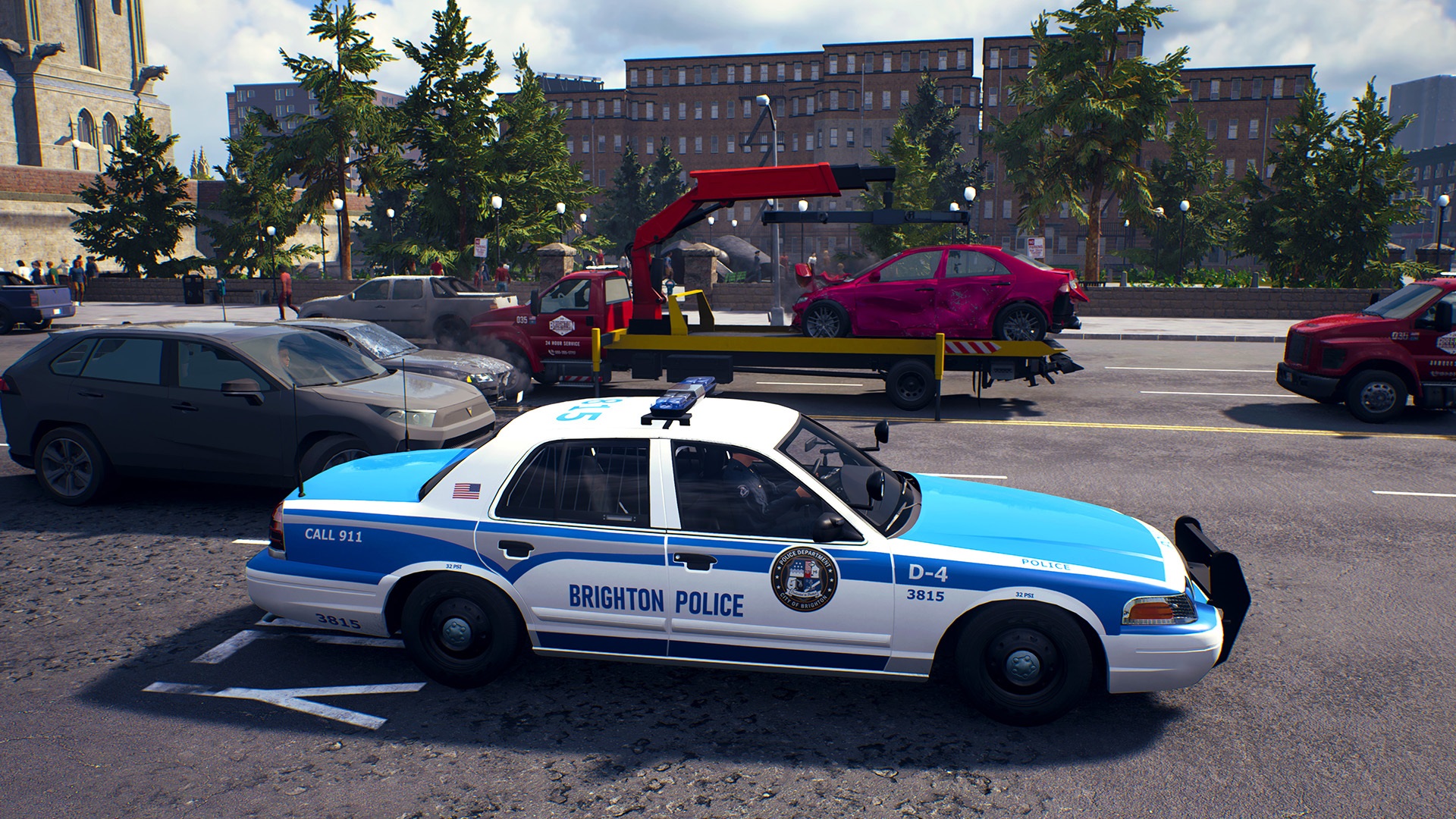 Police Simulator Patrol Officers içerisinden bir olay yeri görüntüsü